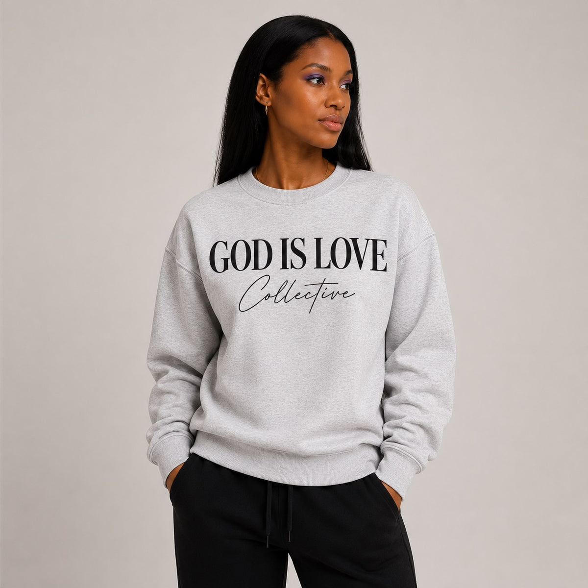 GOD IS LOVE Collective Crewneck Sweatshirt - Gray