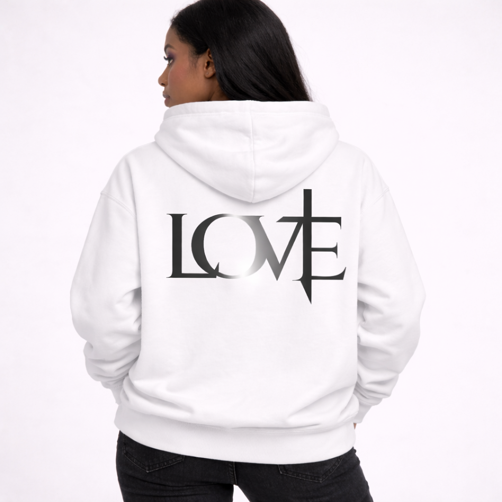 GOD IS LOVE Signature Hoodie White